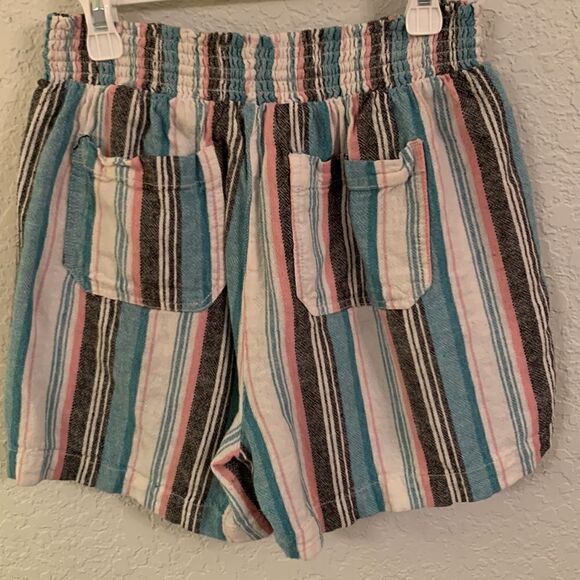 BRIGGS Linen Blend Striped Women’s Shorts Size M - Picture 2 of 11